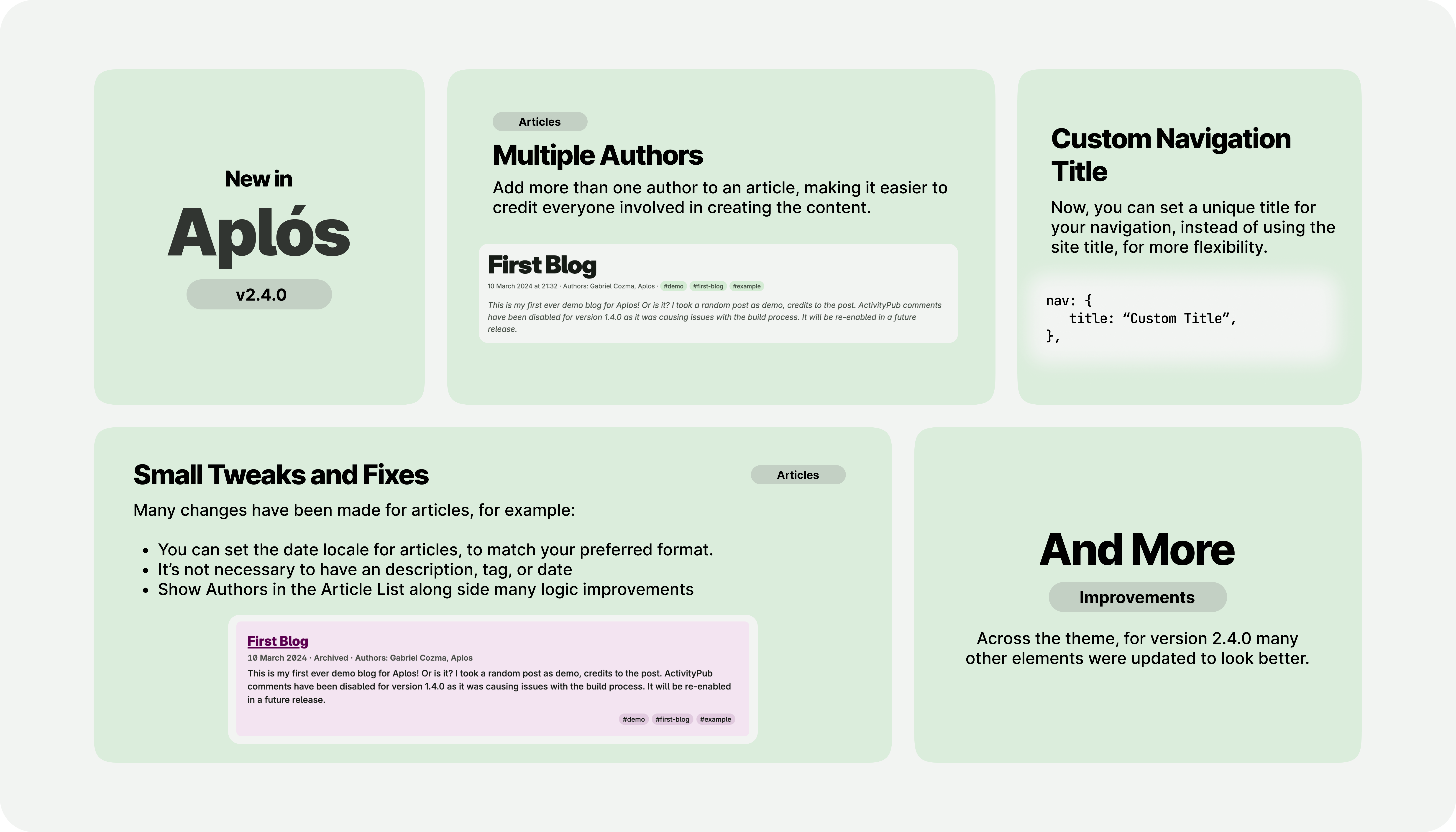 Bento Grid of version 2.4.0